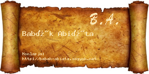 Babák Abiáta névjegykártya